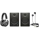 Audio-Technica ATH-M70X Pro Studio Monitor Headphones + 2-Pack PreSonus Ceres Studio Monitor Speaker