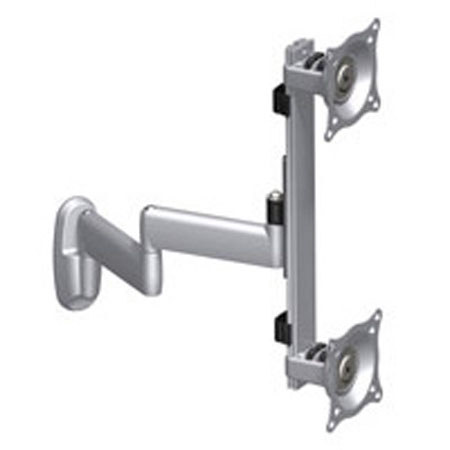 Chief KWD230 Dual Vertical Monitor Swing Arm Wall Mount, 17 lbs Load Capacity, Silver