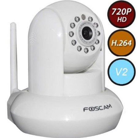 Foscam Pan & Tilt Wireless IP Camera, White FI9821WW