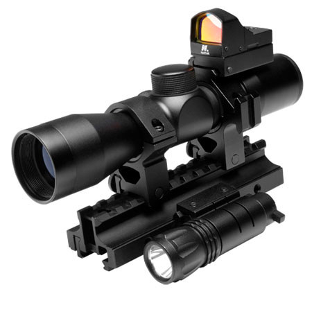 UPC 814108015879 product image for NcSTAR 4x 30mm Tactical Triple Threat Riflescope, Matte Black Finish with P4 Sni | upcitemdb.com