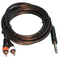 

Audio 2000s ADC210E 5'x4mm/8mm Dual RCA Plugs to 1/4" TS Plug Audio Cable