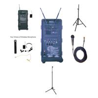 

AmpliVox B9254 Platinum Package, Includes SW925 Digital Audio Travel Partner Plus Wireless Portable PA System, 2x Handheld Microphone and 2x S1080 Tripod