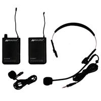 

AmpliVox Sound Systems S1601 Lapel & Headset Microphone Wireless System, 300' Range, 584 MHz-608 MHz Frequency