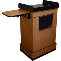 

AmpliVox SW3230 Wireless Multimedia Computer Lectern with Wireless Sound and Lapel Microphone, Medium Oak