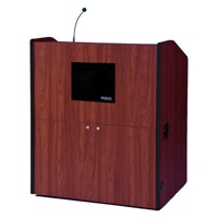 

AmpliVox SW3430 Wireless Multimedia Smart Podium with Sound System and Lapel & Headset Microphone, Mahogany