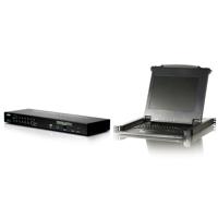 

Aten CL1000M 17" Single Rail LCD Console with CS1716i 16-Port IP KVM Switch and KVM Cable