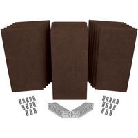 

Auralex SonoSuede ProPanel ProKit-2 Includes 6 Mitered 2"x2'x4', 12 Beveled 2"x2'x4', 24 CTC Impaling Clips, 24 AFN Impaling Clips, Brown