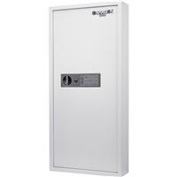 

Barska 240 Key Dual Lock Deadbolt Cabinet Digital Keypad Wall Safe, White