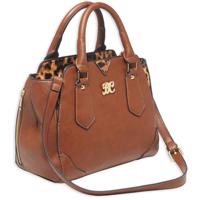 

Bulldog Satchel Style Concealed Carry Purse with Holster, Chestnut with Leopard Trim