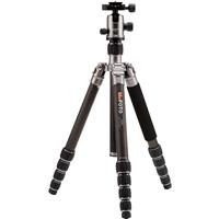 

MeFOTO GlobeTrotter Carbon Fiber Tripod Kit, 5 Sections, 64.17" Max Height, 26.45 lbs Load Capacity, Includes Double Action Ball Head, Induro PU-50 Slide-In Quick Release Plate, Carry Case with Strap, Titanium