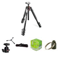 

Manfrotto MT190 XPRO4 Aluminum 4-Section Tripod with Horizontal Column, 63" Max Height - Bundle With Bogen 496RC2 Compact Ball Head W/RC2 QR Plate, VT-2 Universal Tripod Dolly, Triple Bubble Level, Tripod Hanger, Deluxe Tripod/Lightstand Case