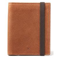 

Barber Shop Fringe Leather Passport and Memory Card Holder, Grained Brown Leather