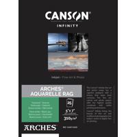 

Canson Infinity ARCHES Aquarelle Rag Textured Pure White Matte Inkjet Paper, 310gsm, 5x7", 25 sheets