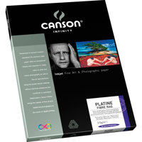 

Canson Infinity Infinity Platine 100% Fibre Rag Bright White Smooth Satin Inkjet Paper, 310gsm, 8.5x11", 25 Sheets