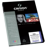 

Canson Infinity Rag Photographique 100% Cotton Rag, Ultra Smooth White Matte Inkjet Paper, 310gsm, 11x17", 25 Sheets