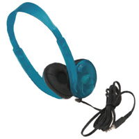 

Califone 3060AVBL Teacher Approved Multimedia Stereo Headphone for Computer Labs, All Computer Formats, 100mW Input, 25 Ohms Impedance, Blueberry