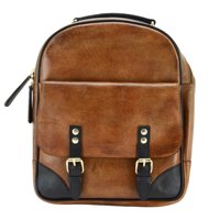 

Cameleon Hephaestus Backpack with Concealed Carry Compartment and Adjustable Holster, Brown Leather