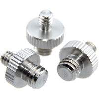 

CAMVATE 1/4"-20 Male to 3/8"-16 Double-ended Male Screw Adapter, 3-Pack