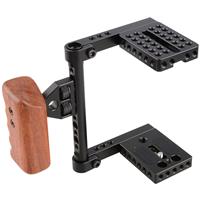 

CAMVATE Camera Cage with Left-Side Wood Handle for Select DSLRs