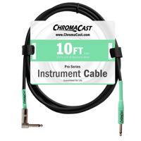 

ChromaCast Pro Series 10' Straight to Angle Instrument Cable, 23AWG, Surf Green