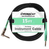 

ChromaCast Pro Series 15' Straight to Angle Instrument Cable, 23AWG, Surf Green