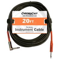 

ChromaCast Pro Series 20' Straight to Angle Instrument Cable, 23AWG, Sunset Orange