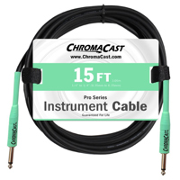 

ChromaCast Pro Series 15' Straight to Straight Instrument Cable, 23AWG, Surf Green