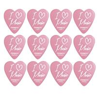 

ChromaCast Heart Shaped "I Love Music" Guitar Pick, Light, Medium and Heavy Gauge, 12 Pack