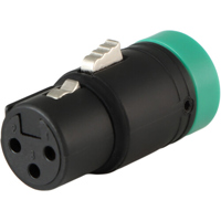 

Cable Techniques Low Profile Right-Angle XLR 3-Pin Female Connector with B-Shell, Large/Green Cap