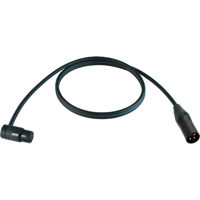 

Cable Techniques 6' Premium Low Profile Right-Angle XLR-3F to XLR-3M Straight Mogami W2549 Microphone Cable, Black Cap/Ring