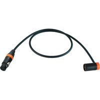 

Cable Techniques 3' Premium Low Profile Straight XLR-3F to XLR-3M Right-Angle Mogami W2549 Microphone Cable, Orange Cap/Ring