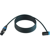 

Cable Techniques 50' Premium Low Profile Straight XLR-3F to XLR-3M Right-Angle Mogami W2549 Microphone Cable, Blue Cap/Ring