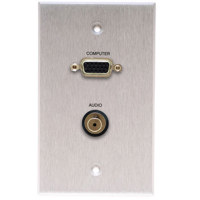 

Comprehensive Single Gang Wallplate, HD15, Stereo Mini -Passthru, Anodized Black