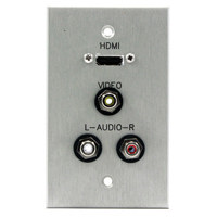 

Comprehensive Single Gang Wallplate, HDMI Female and 3 RCA Component Passthru, Stainless Ivory