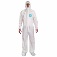 

DiVal Microchem 2000 Coverall with Hood and Boots, Large, 25/Case, White