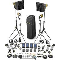 

Dedolight Bi-Color LED 4-Light Master Kit (AC & DC Operation), Includes 4x DLED4.1-BI LED Light Head, 2x Mini Softbox, 4x Light Stand, DSCXLW Wheeled Soft Case