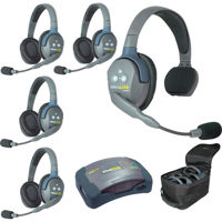 

Eartec HUB514 Hub Mini Duplex Base 5-Person System, Includes Single Headset, 4x Double Headset