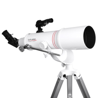 

Explore Scientific FirstLight AR90mm White Tube Refractor Telescope with Alt/AZ "U" Yoke Mount, 500mm f/5.5 Focal Length