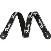 

Fender Quick Grip Running Logo Strap, Black/White