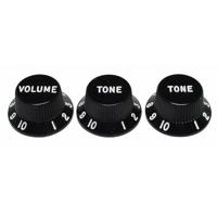 

Fender Stratocaster Plastic Push-on Control Knobs, Set of 3, Black