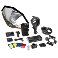 

Flashpoint eVOLV 200 TTL Pocket Flash with Barndoor Kit Built-in R2 2.4GHz Radio Remote System (Godox AD200)