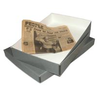 

Print File Newspaper Storage Box, 15x22x2", Grey/White