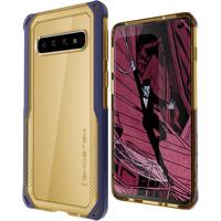 

Ghostek Cloak4 Shockproof Hybrid Case for Galaxy S10, Blue/Gold