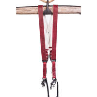 

HoldFast Gear Money Maker 2-Camera American Bison Leather Harness, Red, Silver Hardware, Large