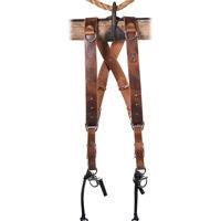 

HoldFast Gear Money Maker 2-Camera Water Buffalo Leather Harness, Tan, Silver Hardware, Small