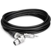 

Hosa Technology Camcorder Microphone Cable, Neutrik Right-Angle XLR3F to Hosa 3.5mm TRS, 25'