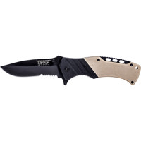 

Humvee Gear Recon 14 Folding Knife with Partially Serrated Stainless Steel Blade and Metal Pocket Clip, Black/Tan