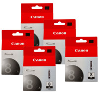 

Canon 5 Pack CLI-8Bk Black Ink Cartridge for Many Pixma Series Inkjet Printers.