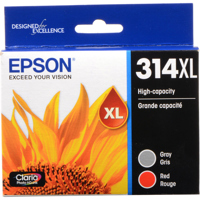 

Epson T314XL Gray and Red Claria Photo HD Ink Cartridge with Sensormatic, 2-Pack