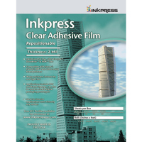 

Inkpress Clear Adhesive Film, Repositionable Adhesive Inkjet Film, 42"x75' Roll